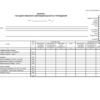 Баланс государственного (муниципального) учреждения ф. 0503730 