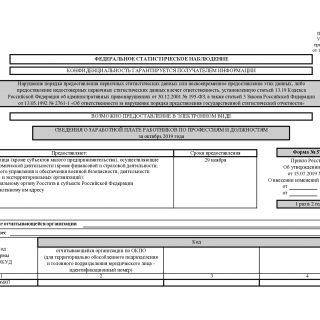 Форма 57-Т. Сведения о заработной плате работников по профессиям и должностям
