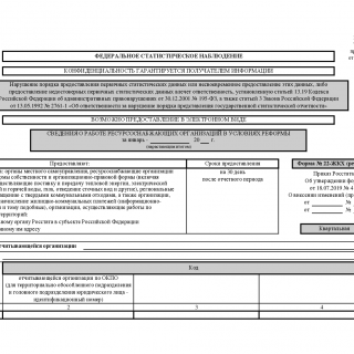 Форма 22-ЖКХ (ресурсы). Сведения о работе ресурсоснабжающих организаций в условиях реформы за 2020 год