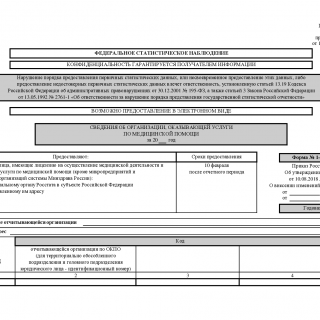 Форма 1-здрав. Сведения об организации, оказывающей услуги по медицинской помощи