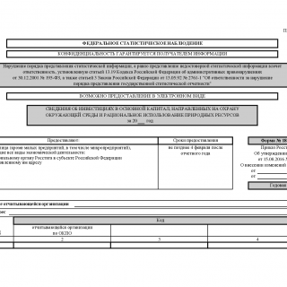 Форма 18-КС. Сведения об инвестициях в основной капитал, направленных на охрану окружающей среды и рациональное использование природных ресурсов