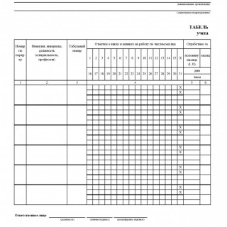 Табель т13 образец