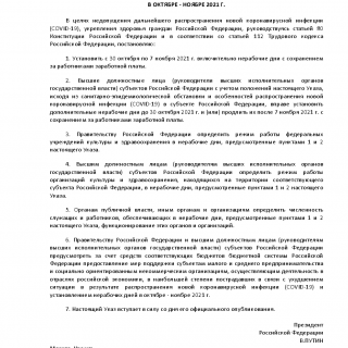 Указ Президента РФ от 20.10.2021 N 595