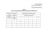 Журнал учета температурного режима холодильного оборудования